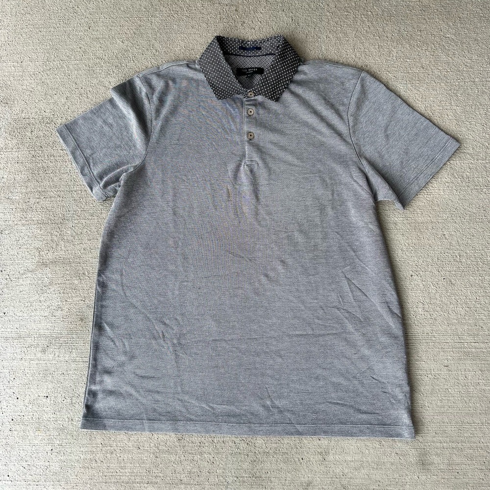 Ted Baker Men's Gray Short Sleeve Polo Shirt Size 4 (M)